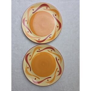 2 Southern Living At Home Gail Pittman Siena‎ Swirls Dots Salad Plates
